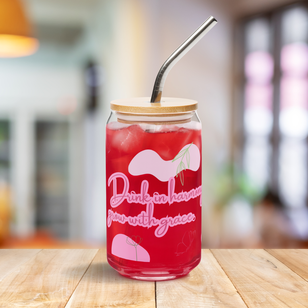 Manifestation Can Glass – Water Cup for Affirmation & Positivity Reminder | Mindful Gift for Women